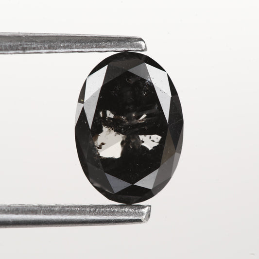 0.68 Ct. Oval Rose Cut Fancy Black Color Natural Diamond 7.06 mm