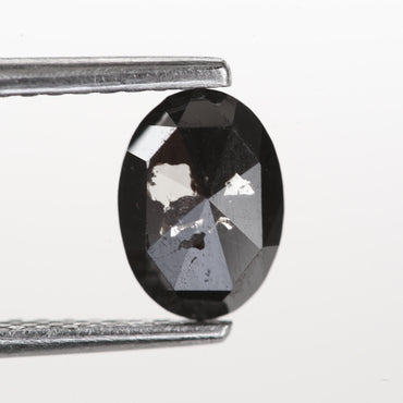 0.68 Ct. Oval Rose Cut Fancy Black Color Natural Diamond 7.06 mm