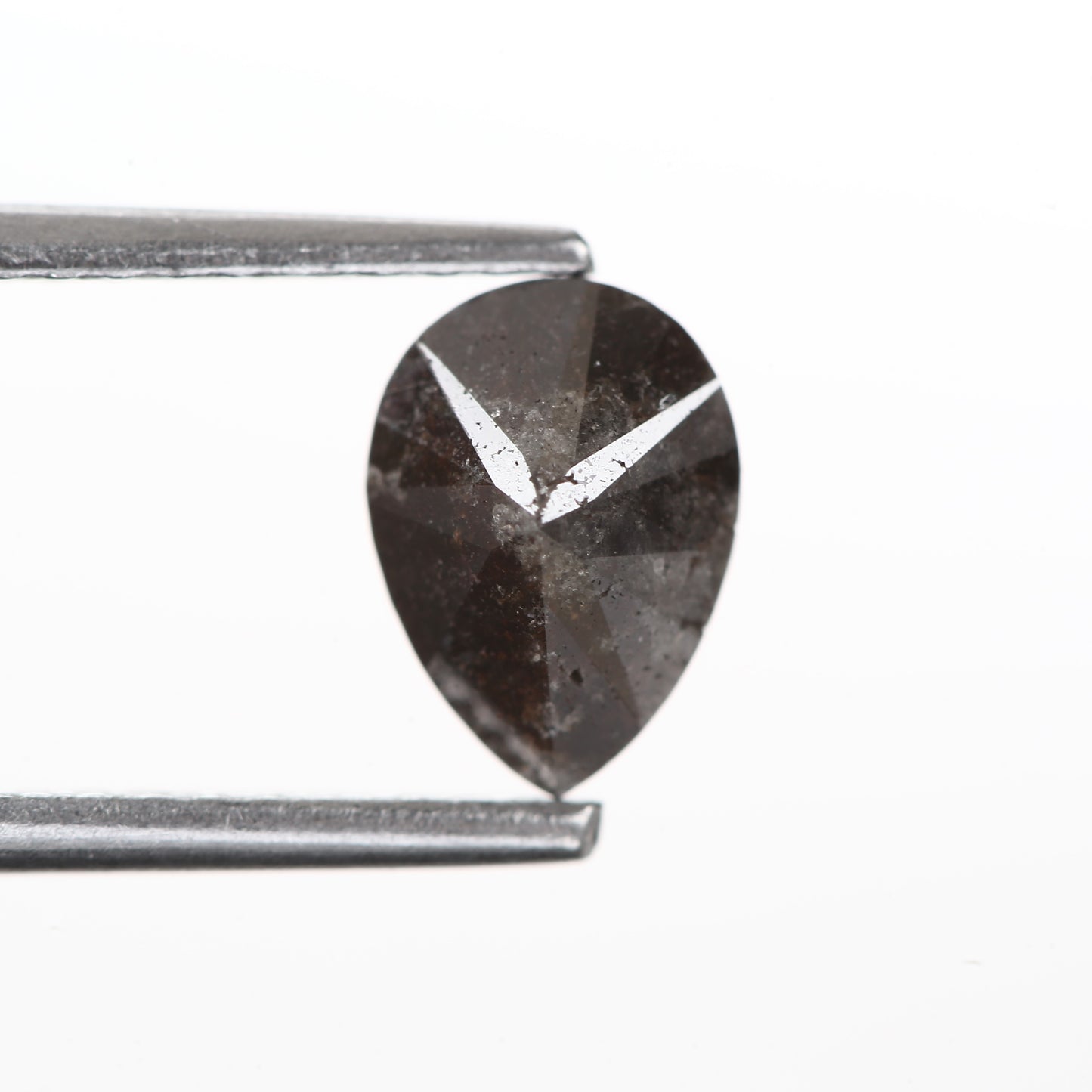 0.78 Ct. Pear Full Cut Fancy Natural Black Color Real Diamond 7.10 mm