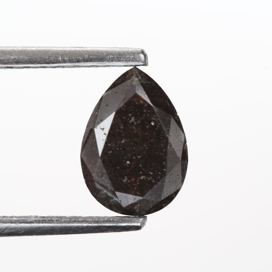 0.78 Ct. Pear Full Cut Fancy Natural Black Color Real Diamond 7.10 mm