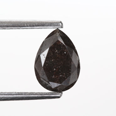 0.78 Ct. Pear Full Cut Fancy Natural Black Color Real Diamond 7.10 mm
