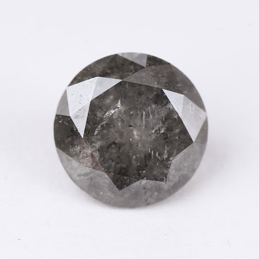 0.83 Ct. Round Brilliant Cut Fancy Black Color Natural Diamond 5.97 mm