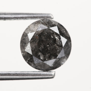 0.84 Ct. Round Brilliant Cut Fancy Black Color Natural Diamond 6.10 mm