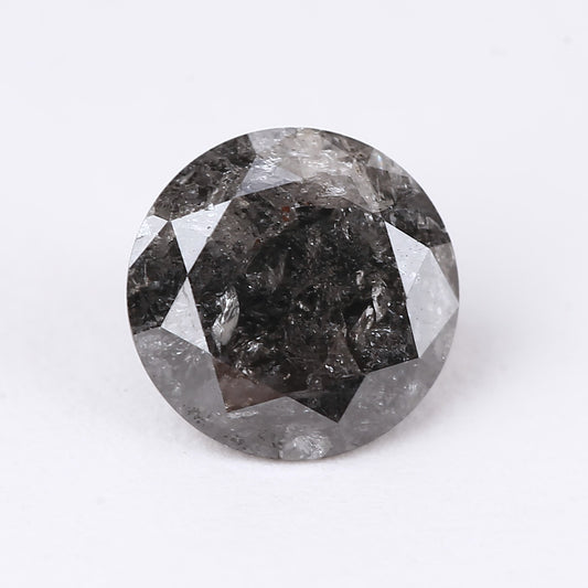 0.84 Ct. Round Brilliant Cut Fancy Black Color Natural Diamond 6.10 mm