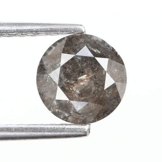 0.88 Ct. Round Brilliant Cut Fancy Orange Black Color Natural Diamond 6.00 mm