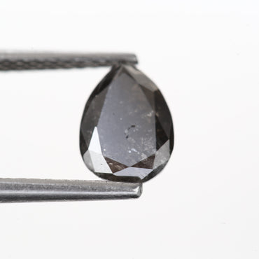 0.96 Ct. Pear full Cut Fancy Black Color Natural Diamond 7.60 mm