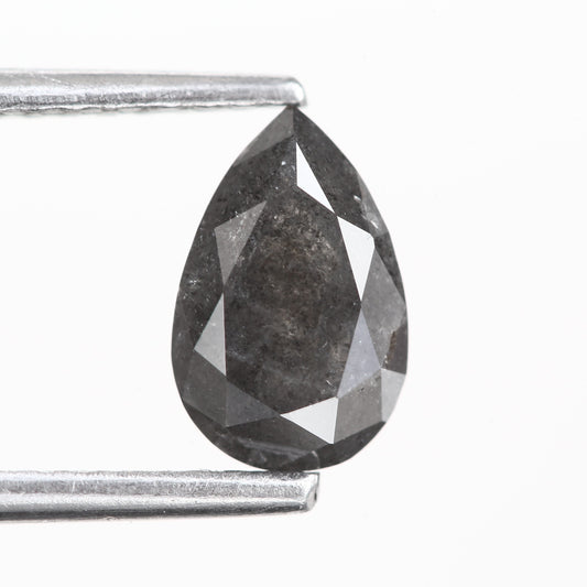 0.98 Ct. Pear full Cut Fancy Black Color Natural Diamond 7.60 mm