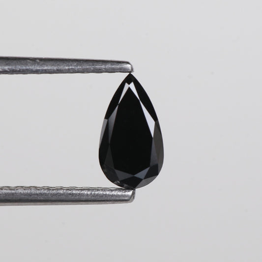 0.41 Ct. Fancy Black Color Natural Pear Full Cut Natural Diamond 7.0 mm