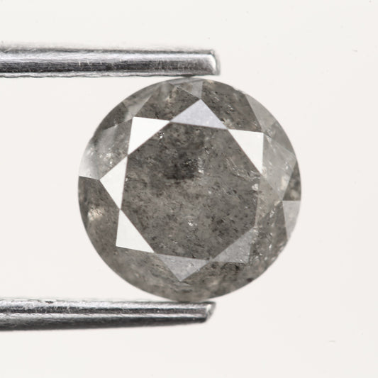 1.37 Ct. Round Brilliant Cut Fancy Gray Color Natural Diamond 6.60 mm