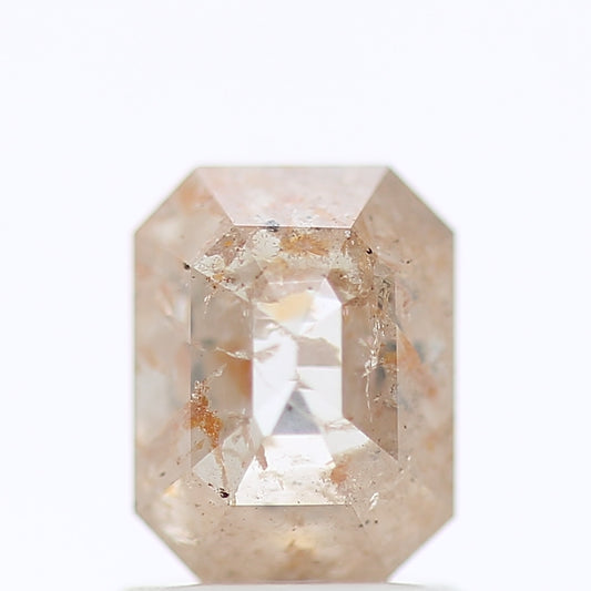 1.47 CT Fancy Peach Orange Color Rectuangular Emerald Cut Natural Loose Diamond