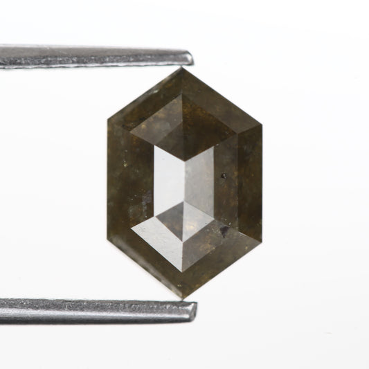 1.56 Ct. Hexagonal Rose Cut Fancy Grayish Yellow Color Natural Diamond 9.20 mm