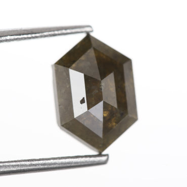 1.56 Ct. Hexagonal Rose Cut Fancy Grayish Yellow Color Natural Diamond 9.20 mm
