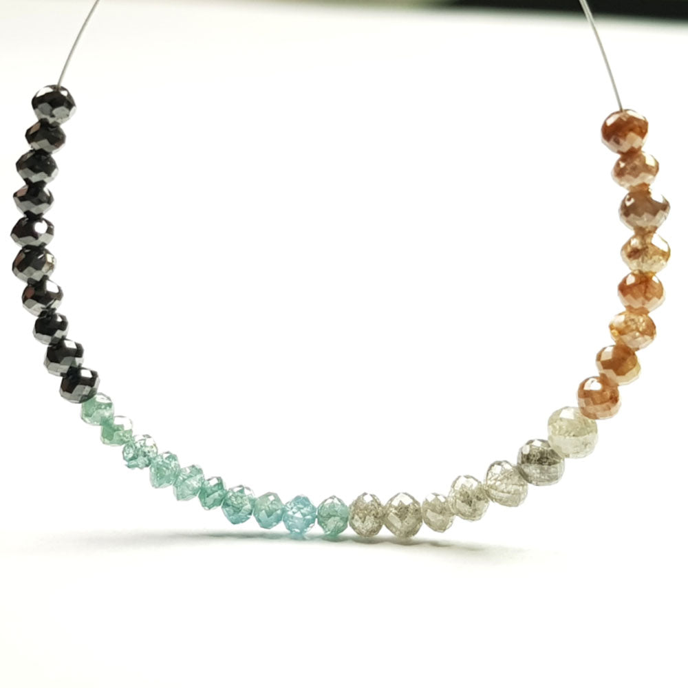Natural Multi Color Polished Diamond Beads