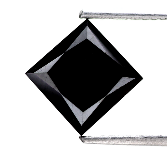 3.10 ct Princess Cut Black Loose Diamond for Ring