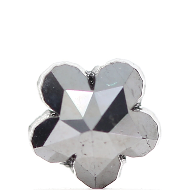 0.57 Ct Natural Black Flower Cut Loose Diamond for Jewelery