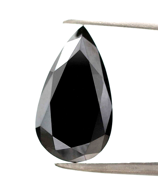 4.87 ct Fancy Black Pear Loose Diamond for Jewelry
