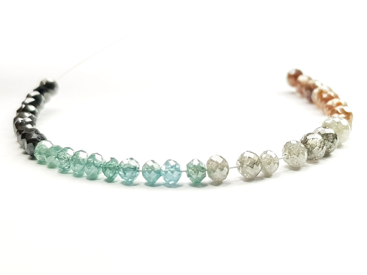 Natural Multi Color Polished Diamond Beads