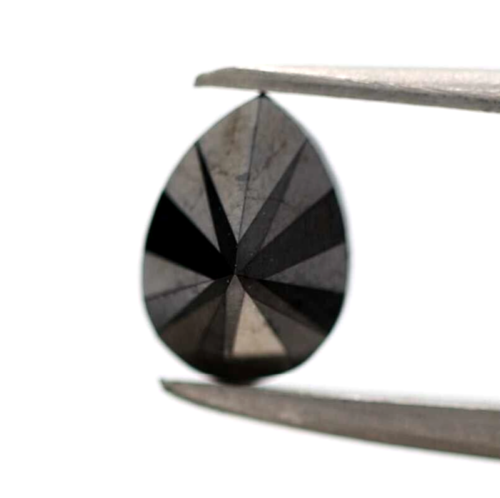 0.89 ct Pear Diamond Fancy Black Color Loose Diamond for Ring