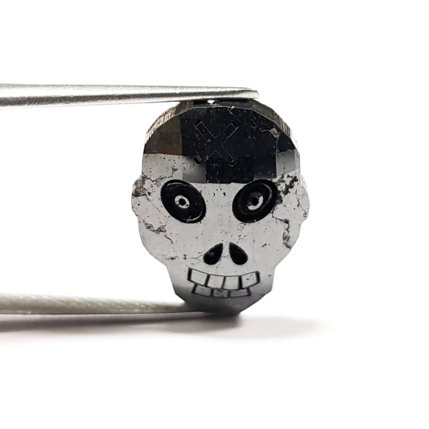Skull Shape Diamond 8.00 X 6.00 MM Fancy Black Color Loose Diamond