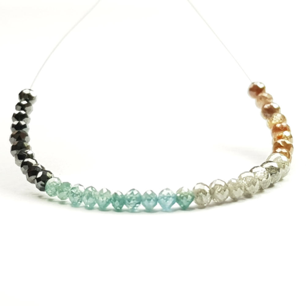 Natural Multi Color Polished Diamond Beads
