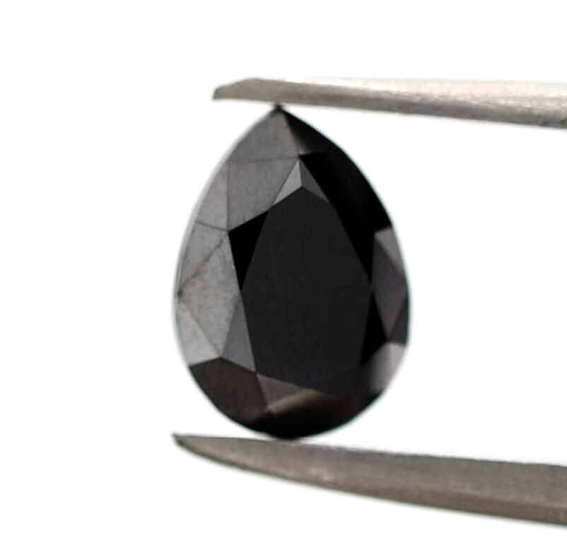 0.89 ct Pear Diamond Fancy Black Color Loose Diamond for Ring