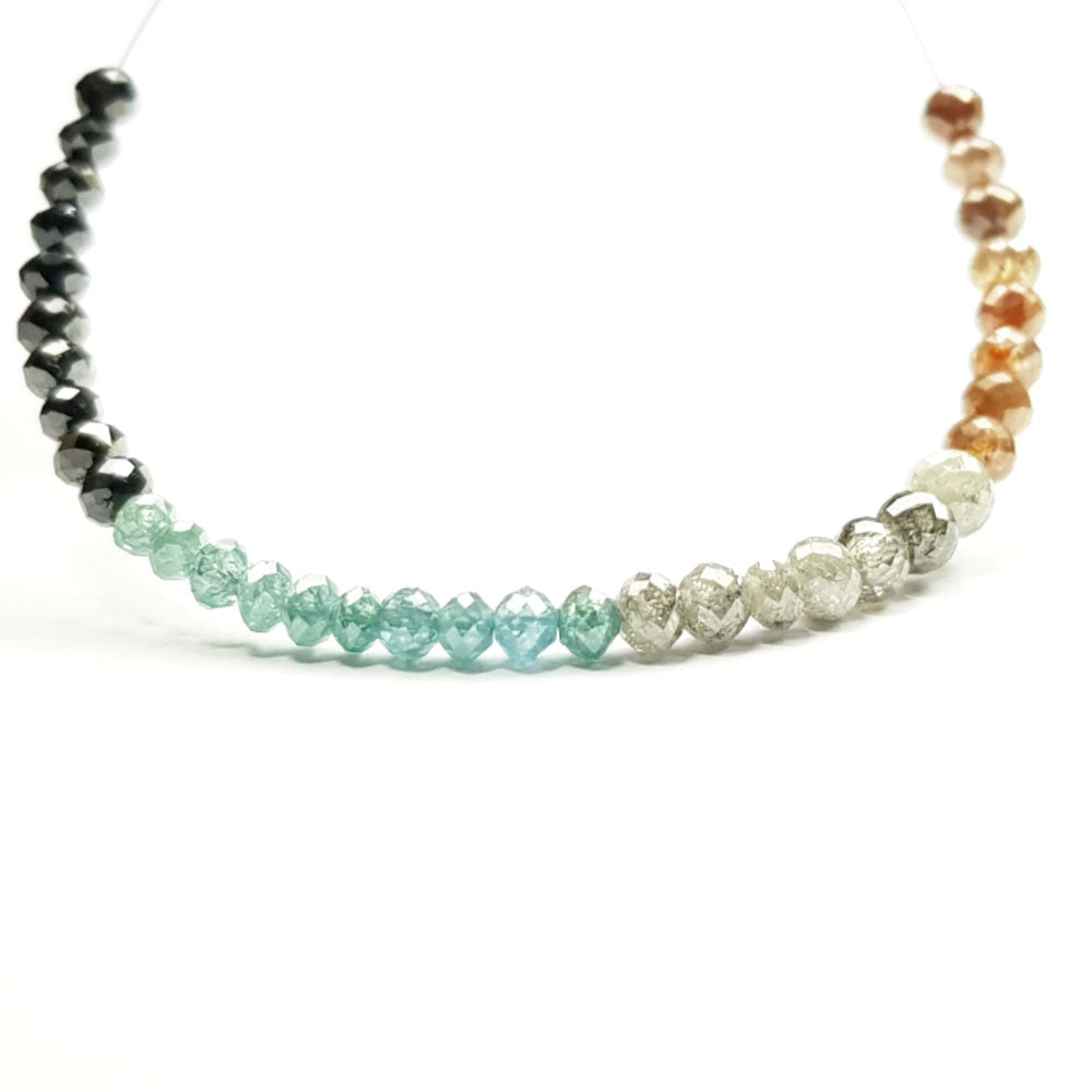 Natural Multi Color Polished Diamond Beads