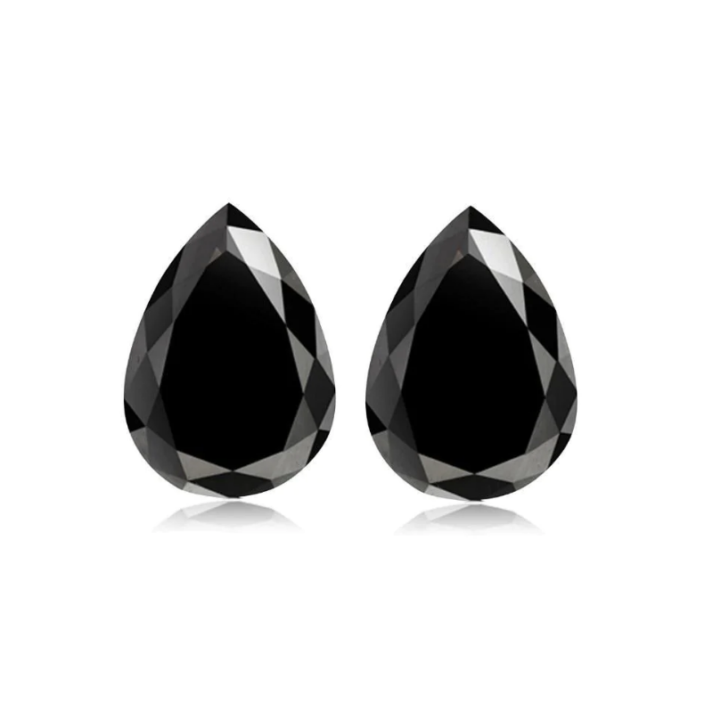 Pear Black Diamond 10.00 X 8.00 MM Fancy Black Color Diamond for Ring