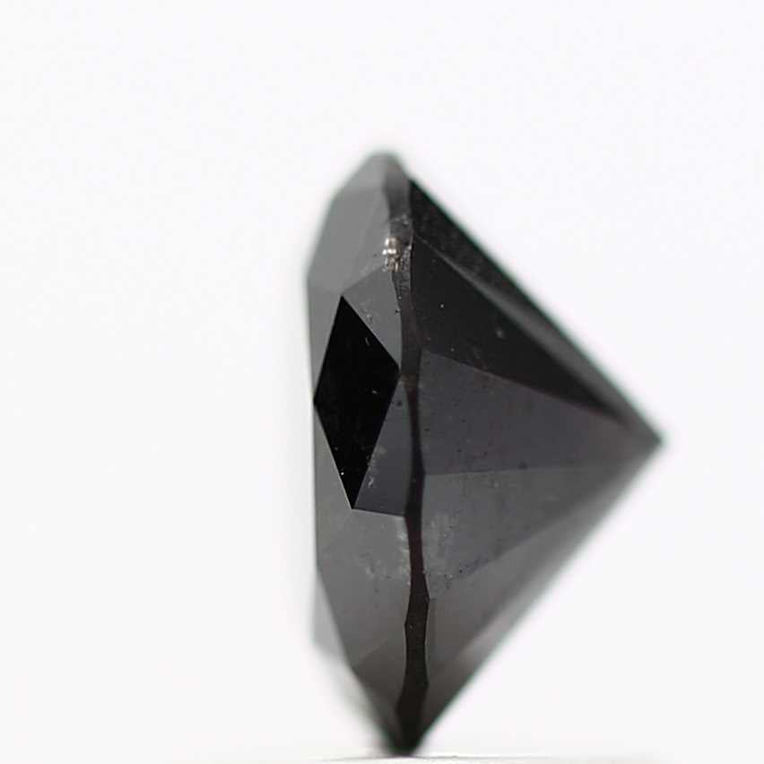 1.10 Carat Fancy Black Round Brilliant Cut Natural Loose Diamond