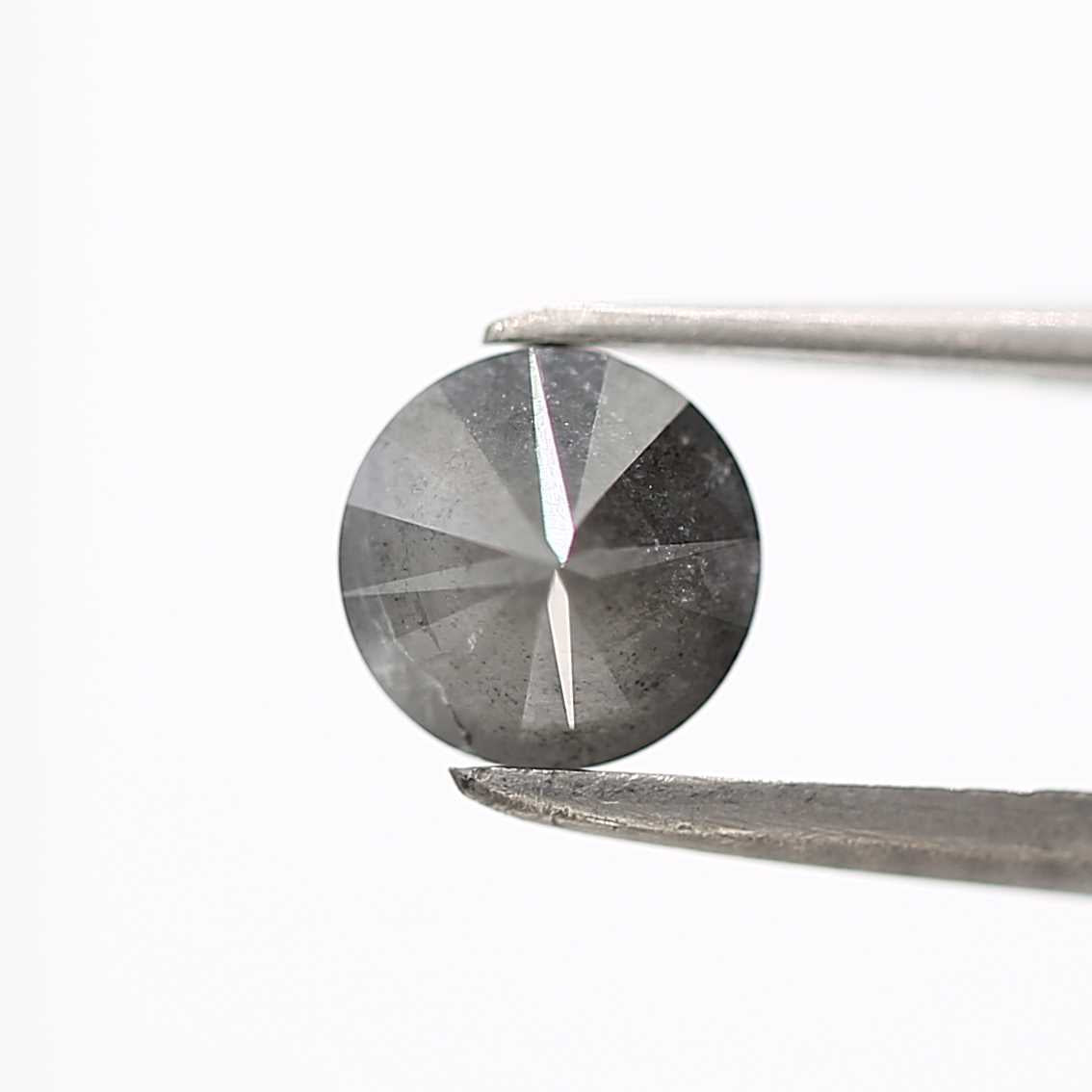 1.09 Carat Salt and Pepper Gray Round Brilliant Cut Natural Loose Diamond