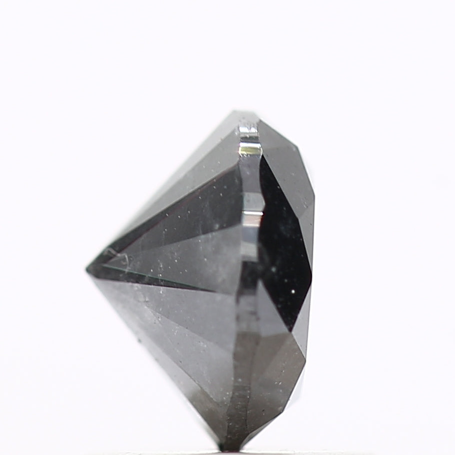 1.14 Carat Fancy Black Round Brilliant Cut Natural Loose Diamond