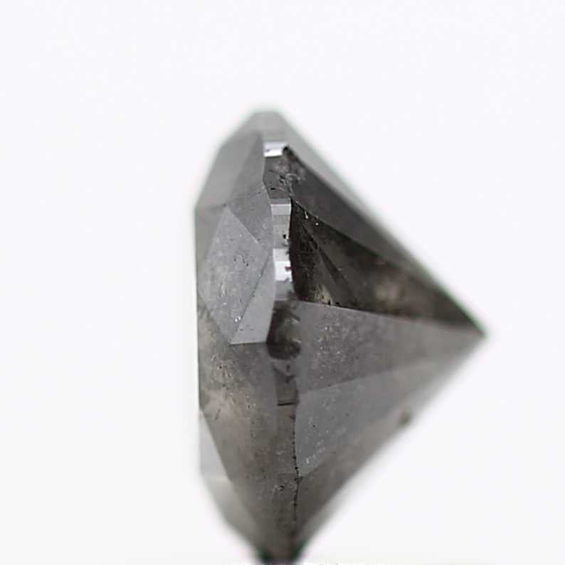 0.94 Carat Salt and Pepper Gray Round Brilliant Cut Natural Loose Diamond
