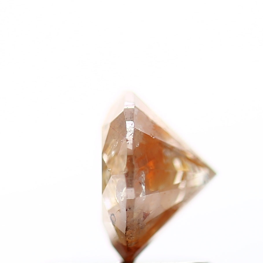 0.83 Carat Orange Rustic Round Shape Brilliant Cut Natural Loose Diamond