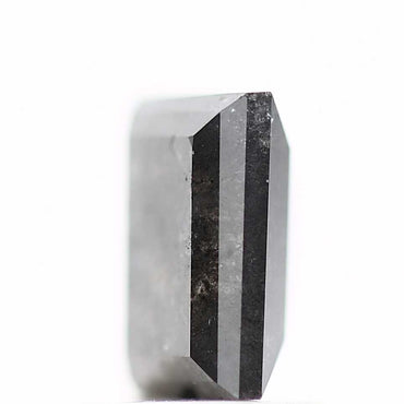 salt and pepper diamond ! 1.36 Ct 6.94 x 5.43 x 3.44 mm natural gray baguette loose diamond for engagement ring for her