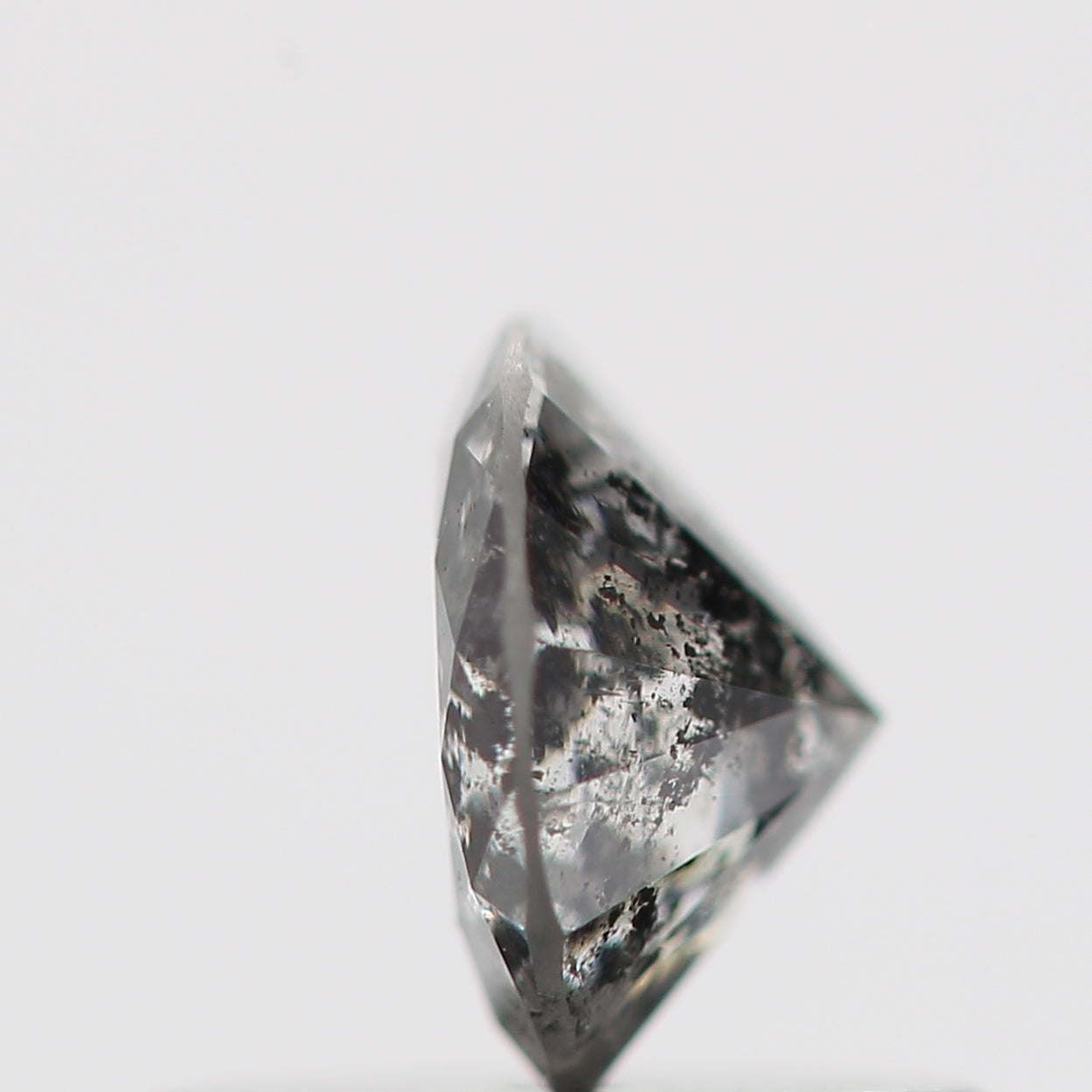 0.41 Carat Salt and Pepper Fancy Black Round Brilliant Cut Natural Loose Diamond