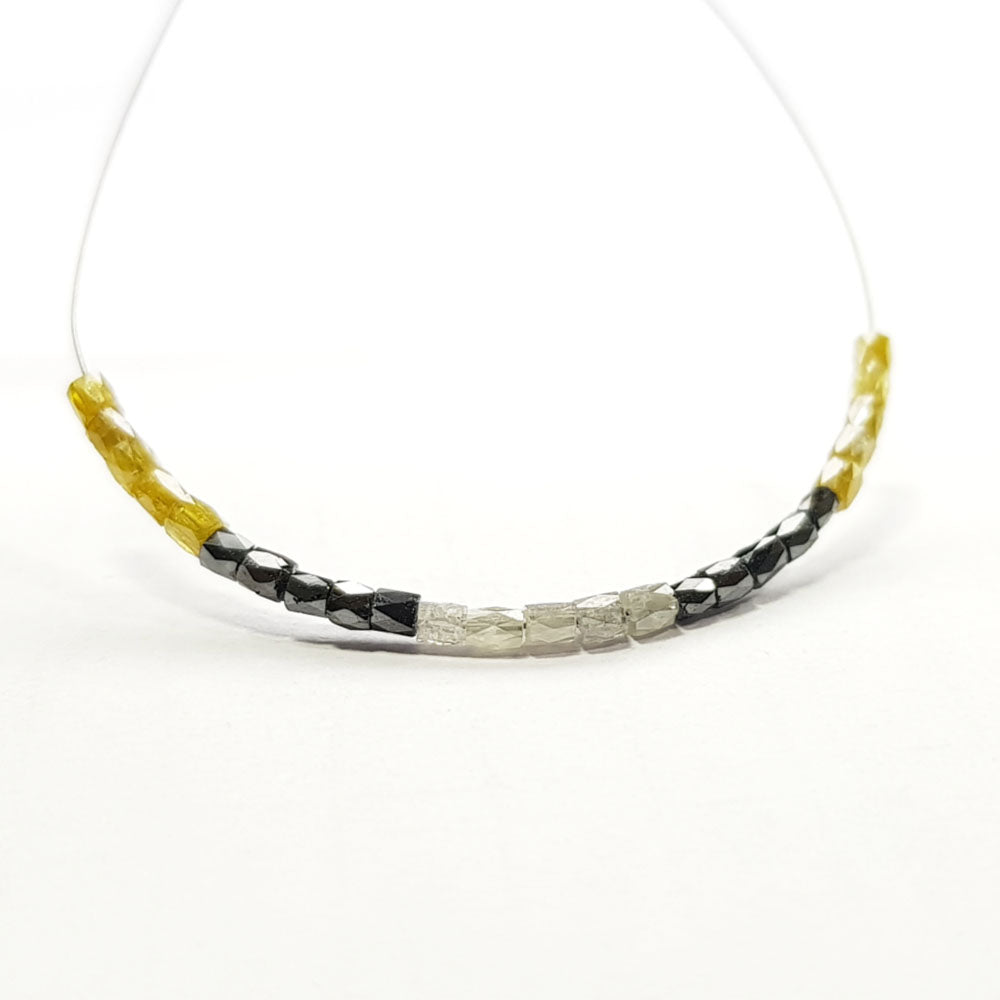 Natural Multi Color Polished Tube Loose Diamond Beads