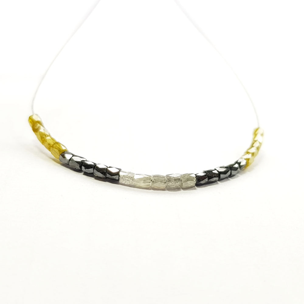 Natural Multi Color Polished Tube Loose Diamond Beads