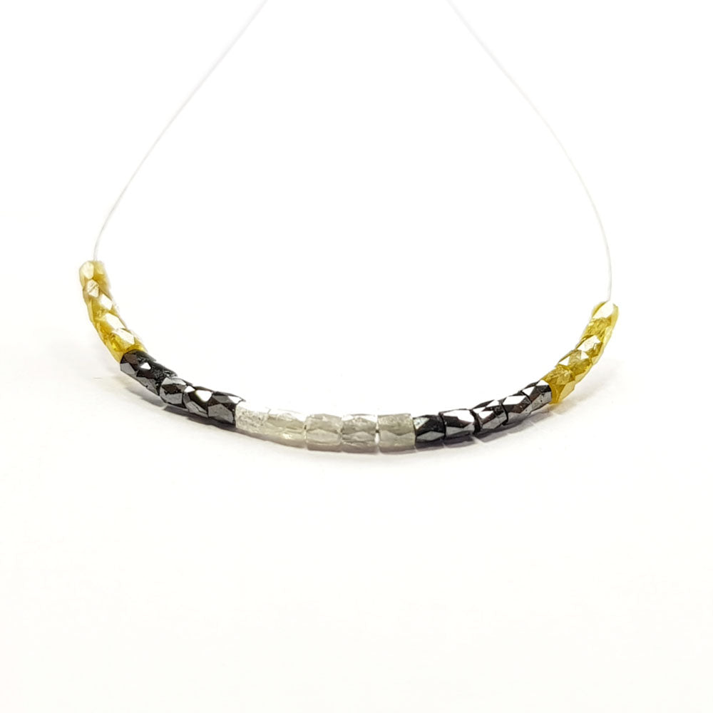 Natural Multi Color Polished Tube Loose Diamond Beads