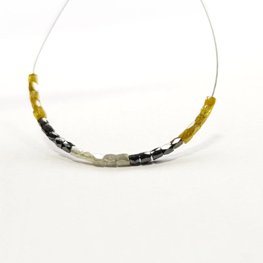 Natural Multi Color Polished Tube Loose Diamond Beads