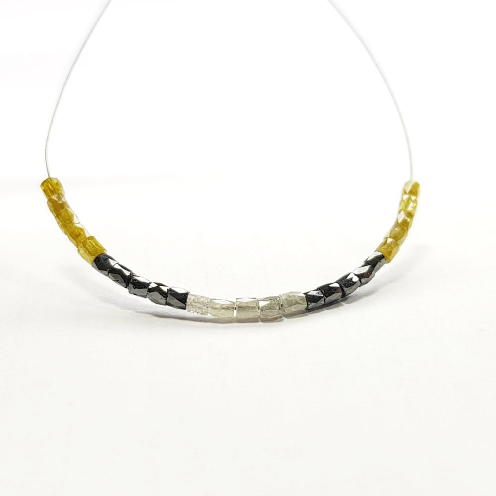 Natural Multi Color Polished Tube Loose Diamond Beads