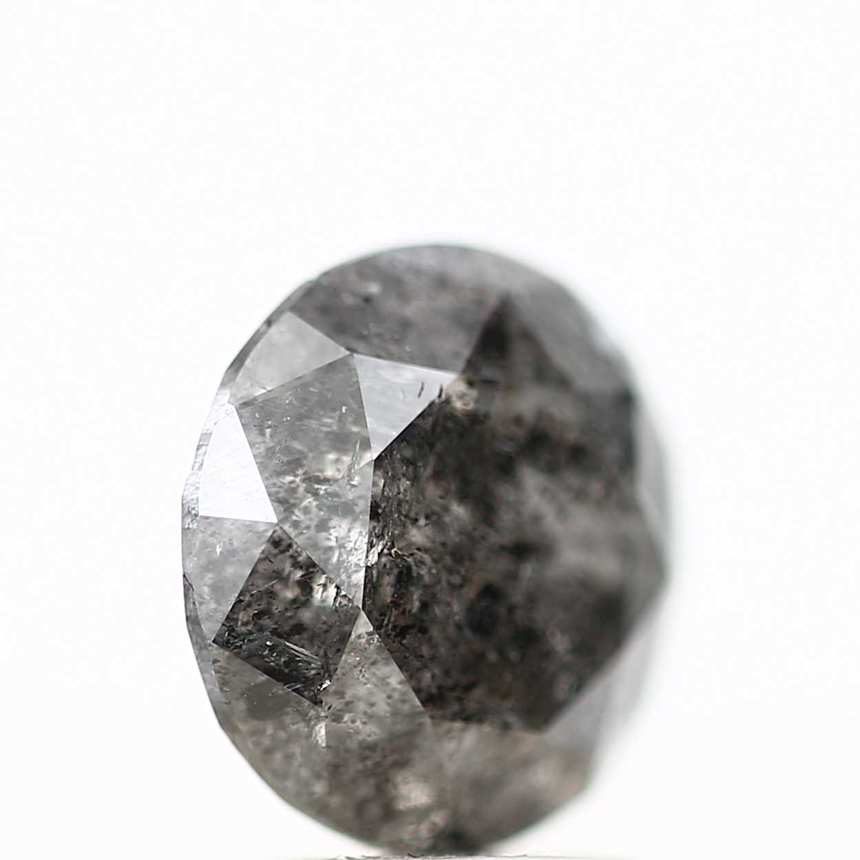 2.75 Carat Salt and Pepper Diamond Round Gray Brilliant Cut Natural Loose Diamond
