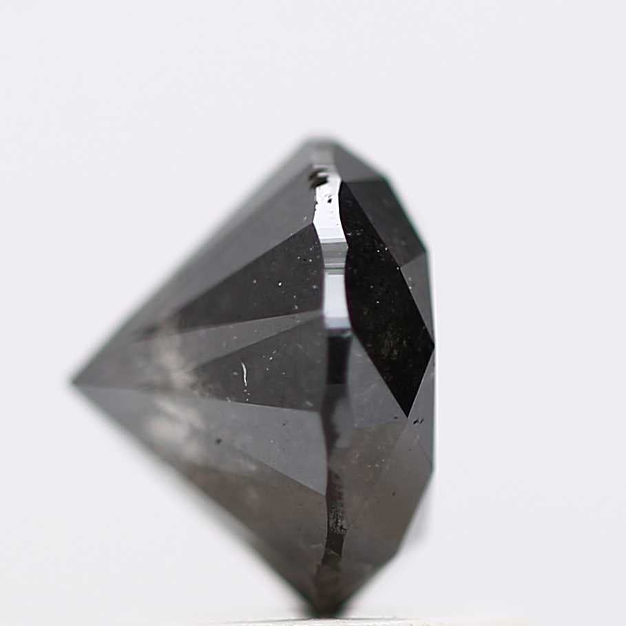 1.41 Carat Fancy Black Round Shape Brilliant Cut Natural Loose Diamond