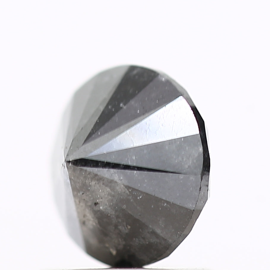 1.14 Carat Fancy Black Round Brilliant Cut Natural Loose Diamond