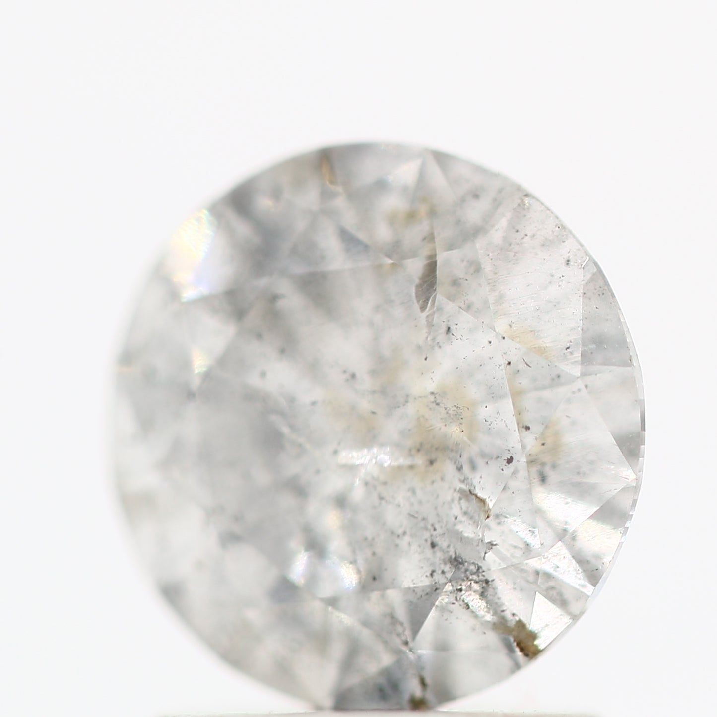 Salt And Pepper Diamond Fancy Gray Color 1.20 CT 7.10 x 3.80 MM Round Brilliant Cut Diamond ! Natural Loose Diamond ! Christmas Gift for Her