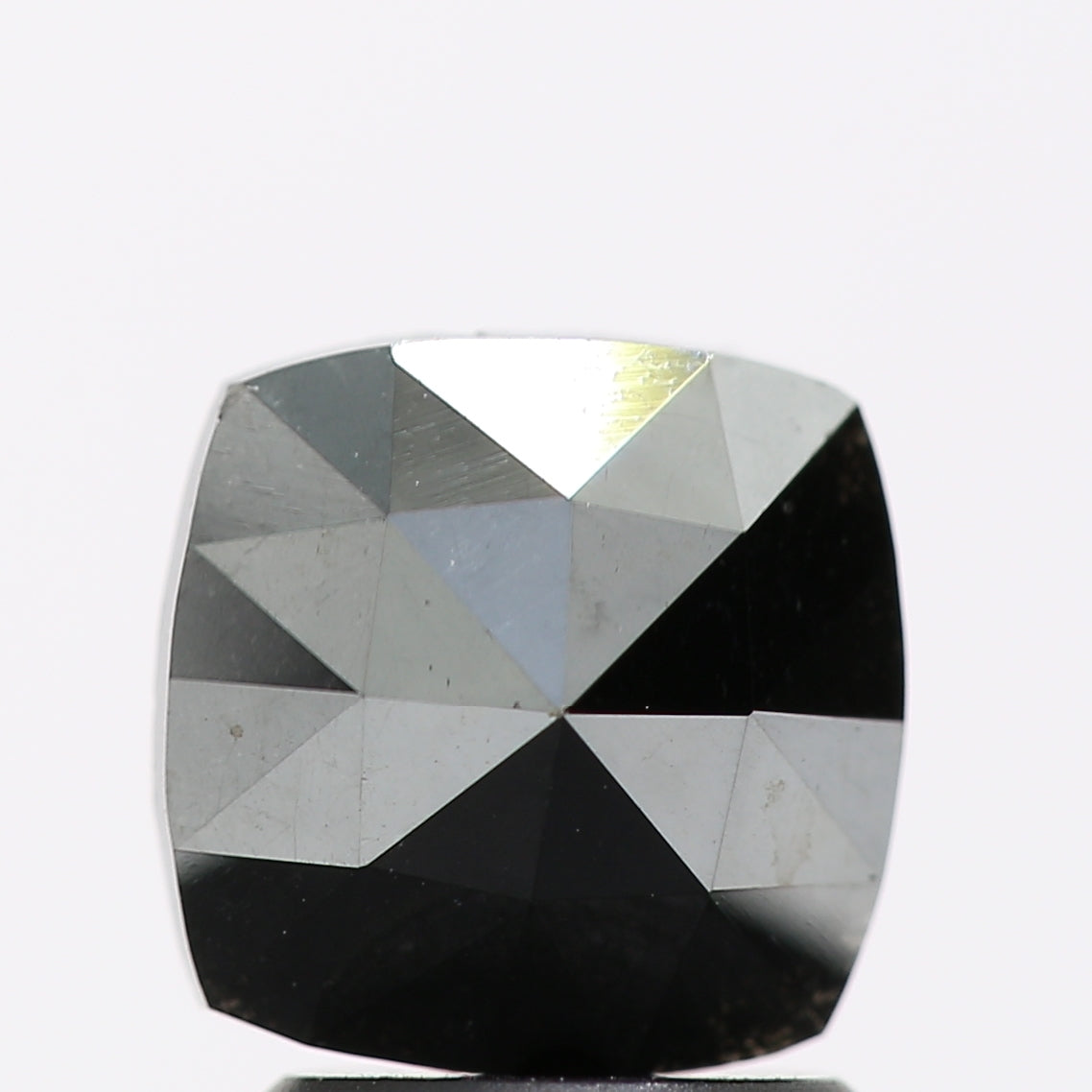 1.51 Ct Natural Black Cushion Single Cut Loose Diamond for Jewelery