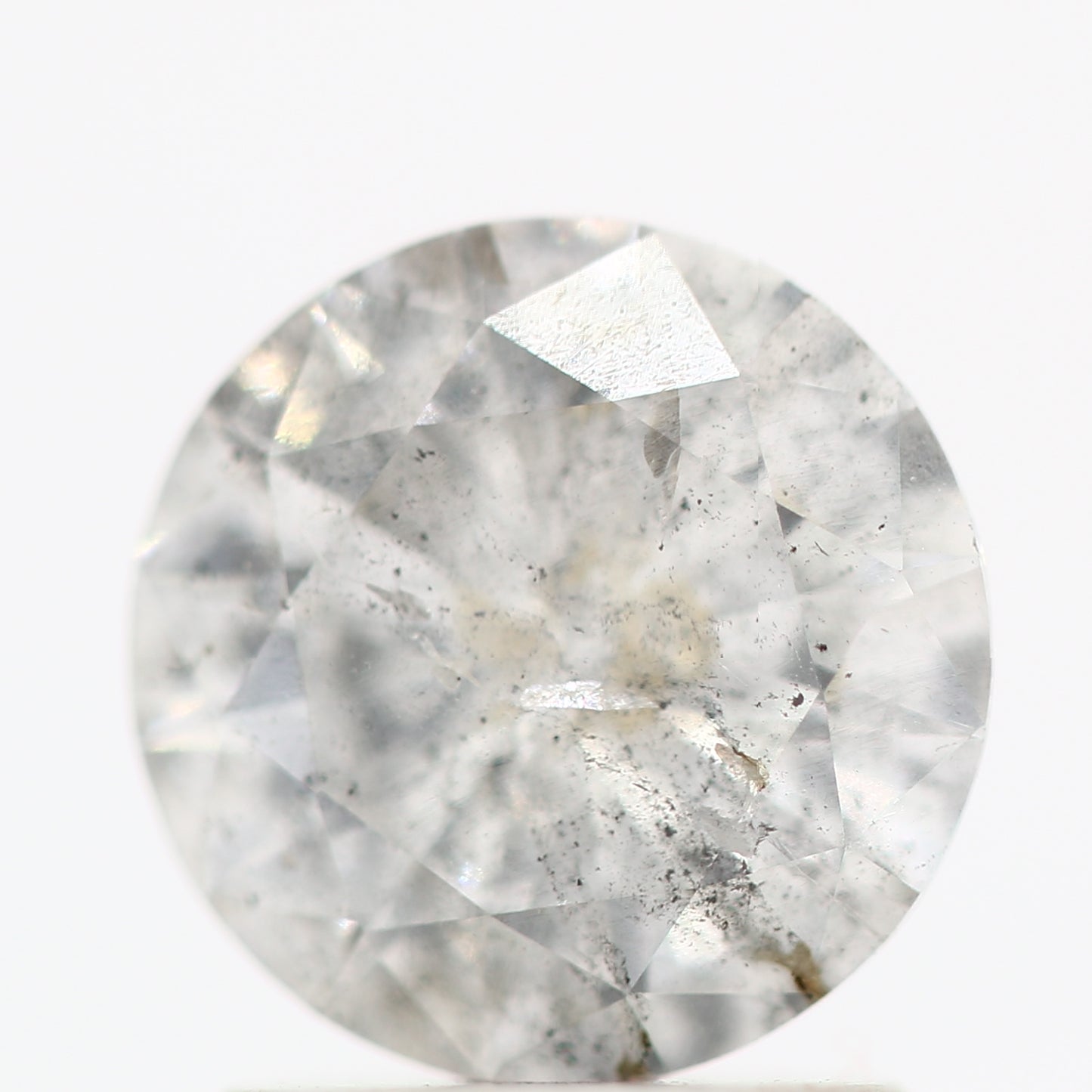 Salt And Pepper Diamond Fancy Gray Color 1.20 CT 7.10 x 3.80 MM Round Brilliant Cut Diamond ! Natural Loose Diamond ! Christmas Gift for Her