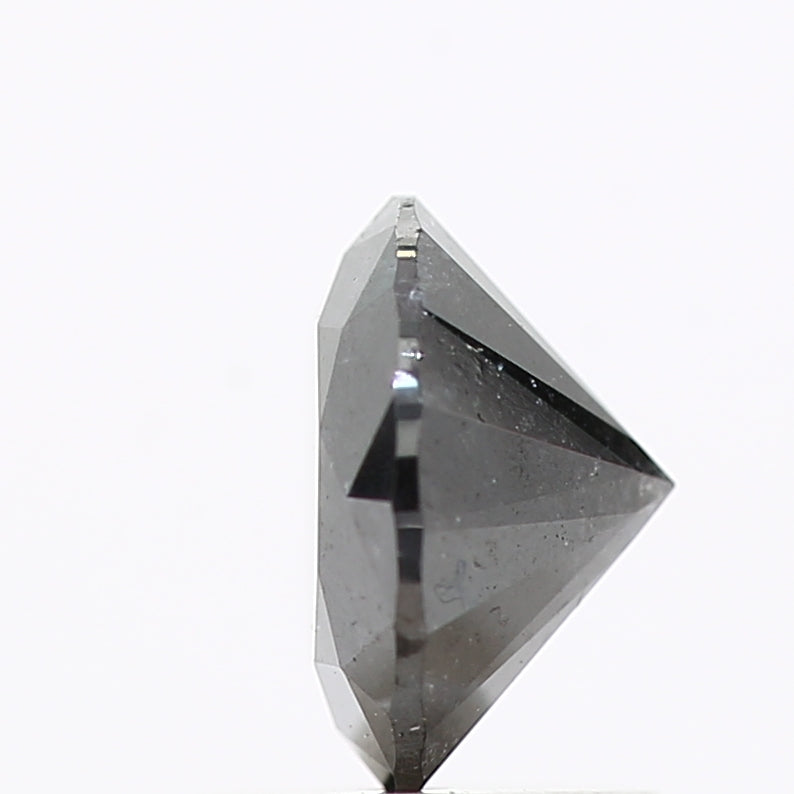 0.76 Carat Fancy Black Round Shape Brilliant Cut Natural Loose Diamond