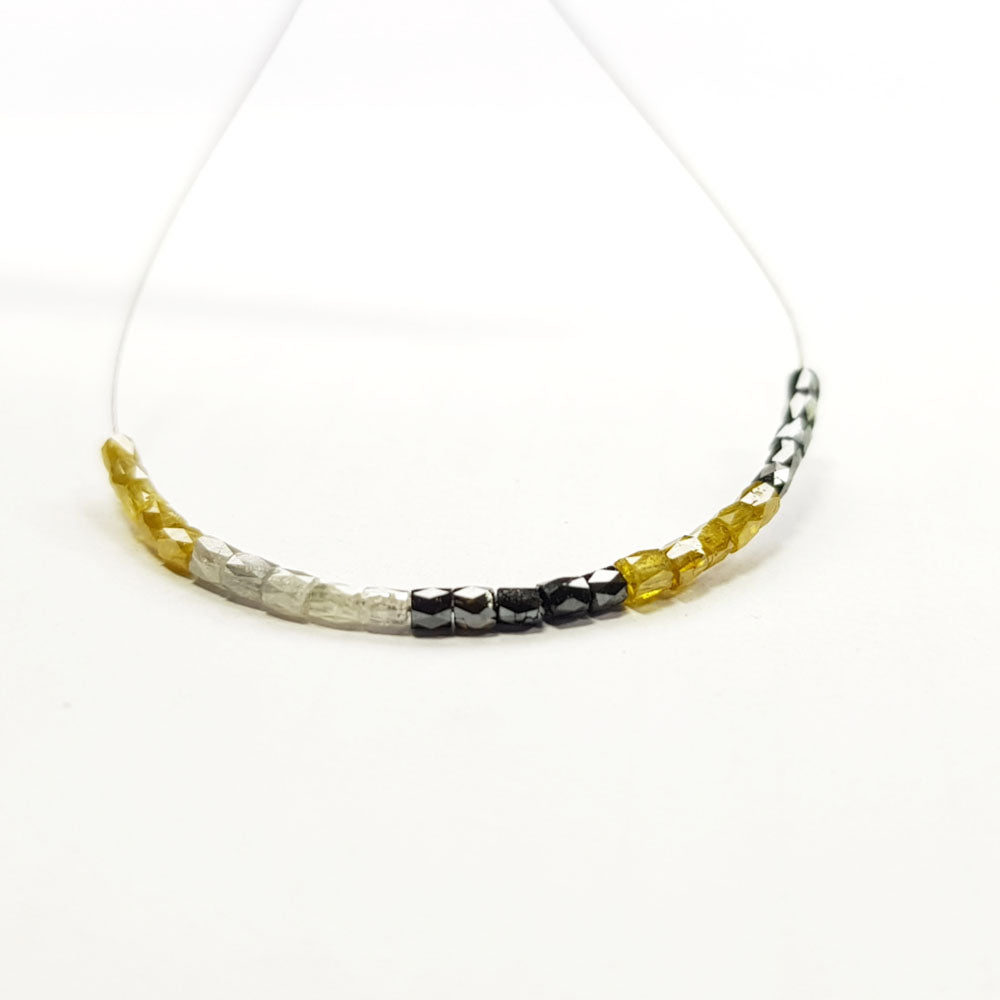 Natural Multi Color Polished Tube Loose Diamond Beads for Strand