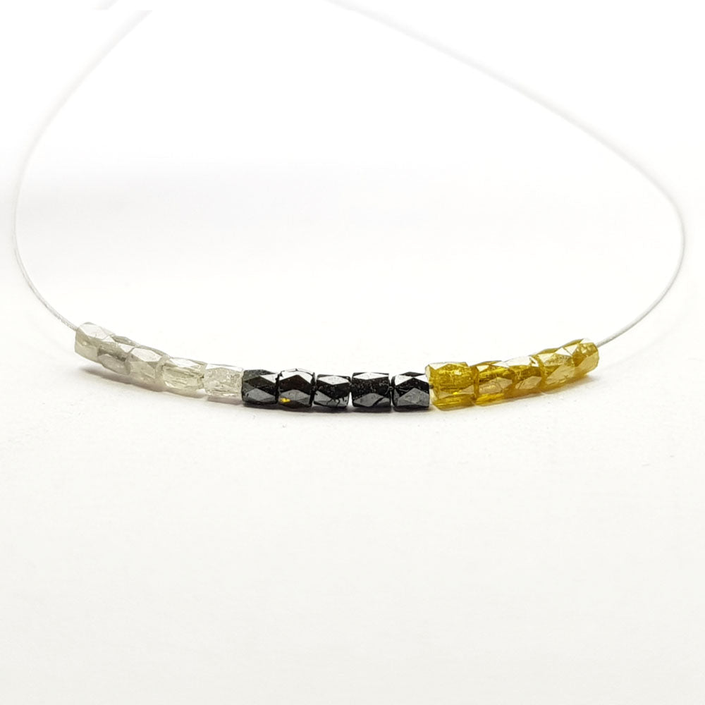 Natural Multi Color Polished Tube Loose Diamond Beads for Strand