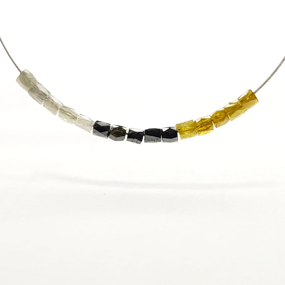 Natural Multi Color Polished Tube Loose Diamond Beads for Strand