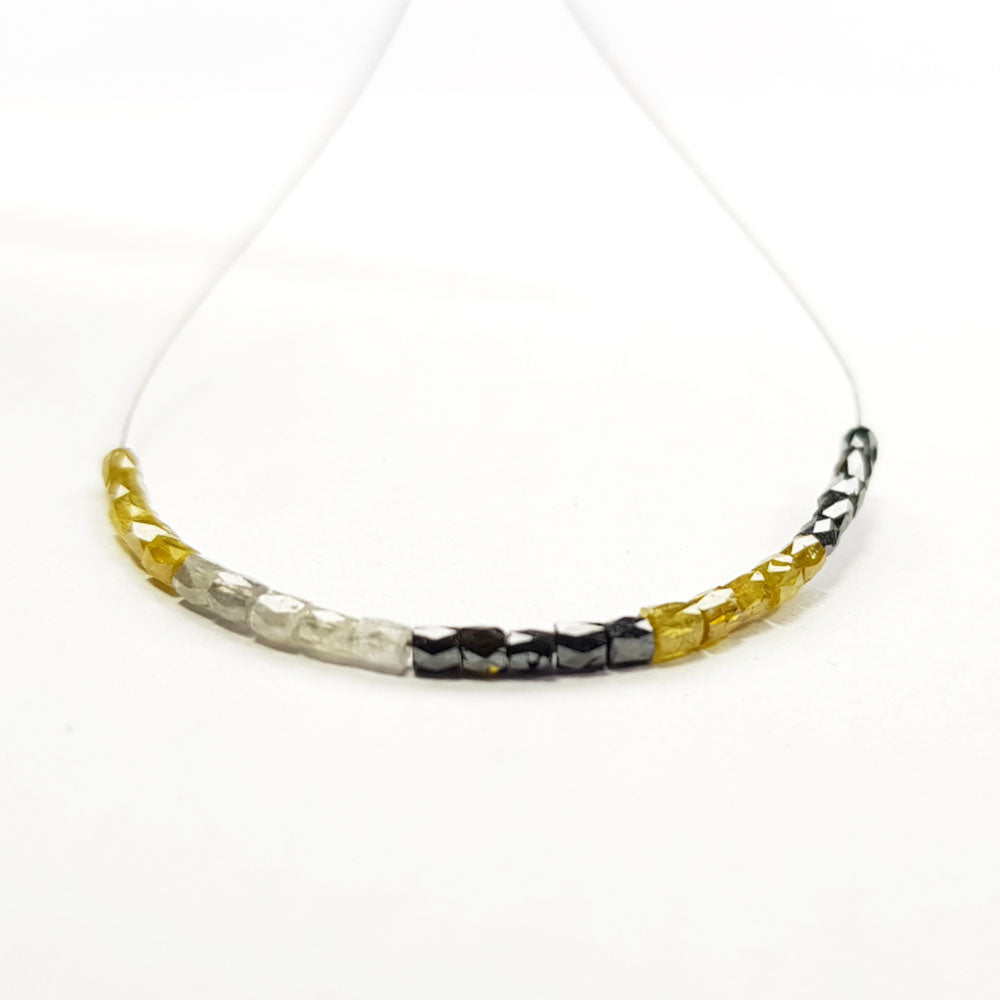 Natural Multi Color Polished Tube Loose Diamond Beads for Strand